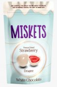 Miskets - Frystorkade jordgubbar i Vit Choklad - 80g