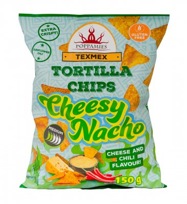 Poppamies - Cheesy Nacho Tortillachips - 150g
