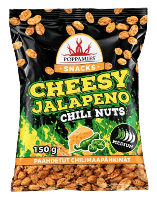 Poppamies - Cheesy Jalapeno Chilinötter - 150g