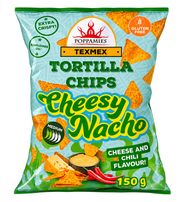 Poppamies - Cheesy Nacho Tortillachips - 150g