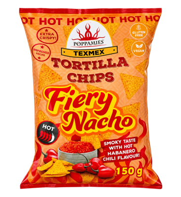 Poppamies - Fiery Nacho Tortillachips - 150g